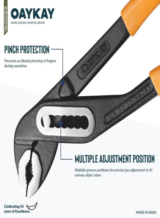 OAYKAY TOOLS أدوات Oaykay SKU 213 مجموعة أدوات يدوية منزلية مكونة من قطعتين (مفتاح ربط الأنابيب 12 بوصة قطعة واحدة، كماشة مضخة المياه 10 بوصة قطعة واحدة). - Image 3